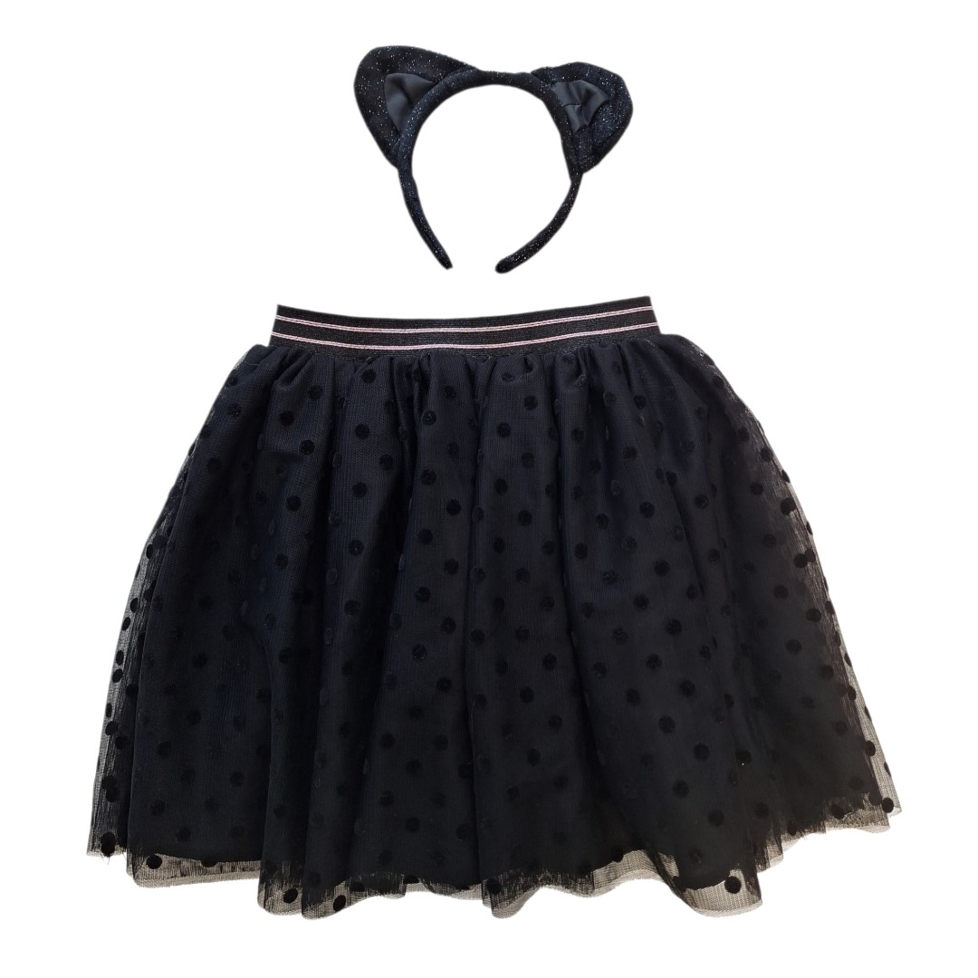 Kassikostüüm seelik+ kõrvad 128 cm